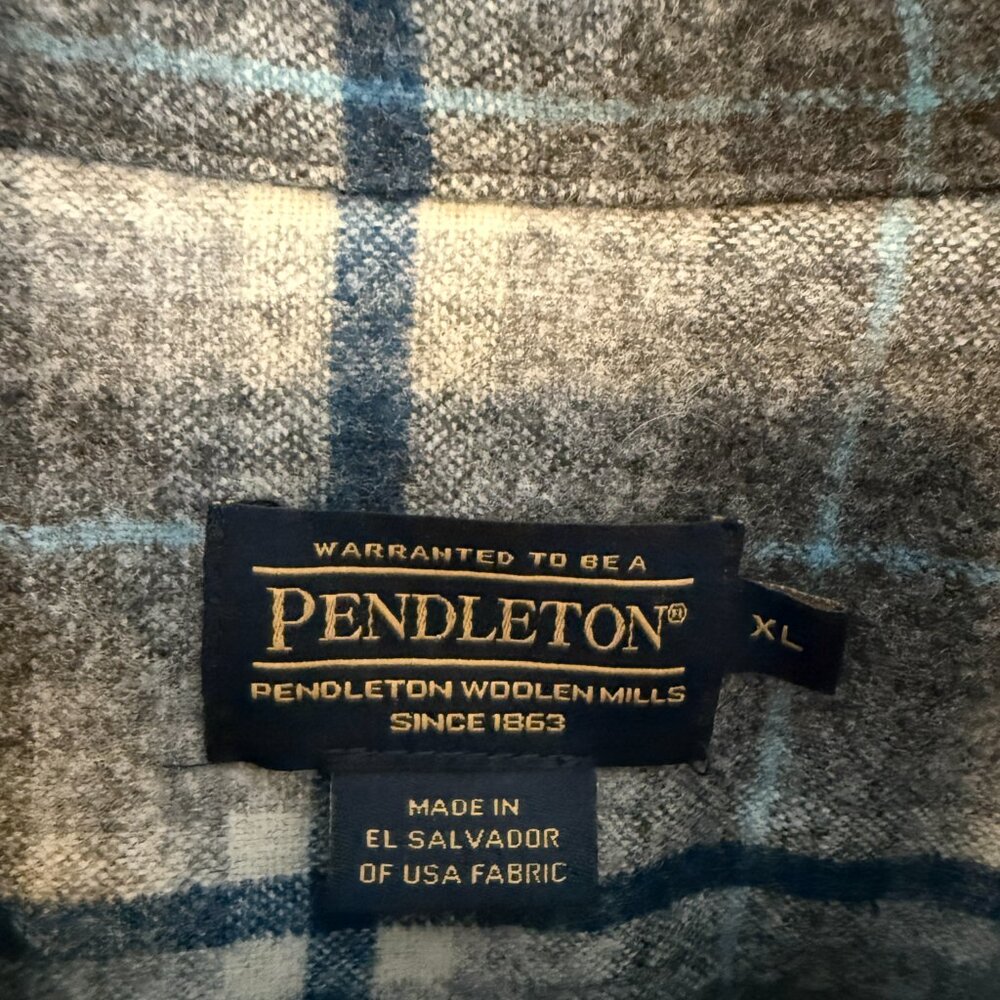 NWOT Pendleton Wool Button Down Blue Gray - image 2